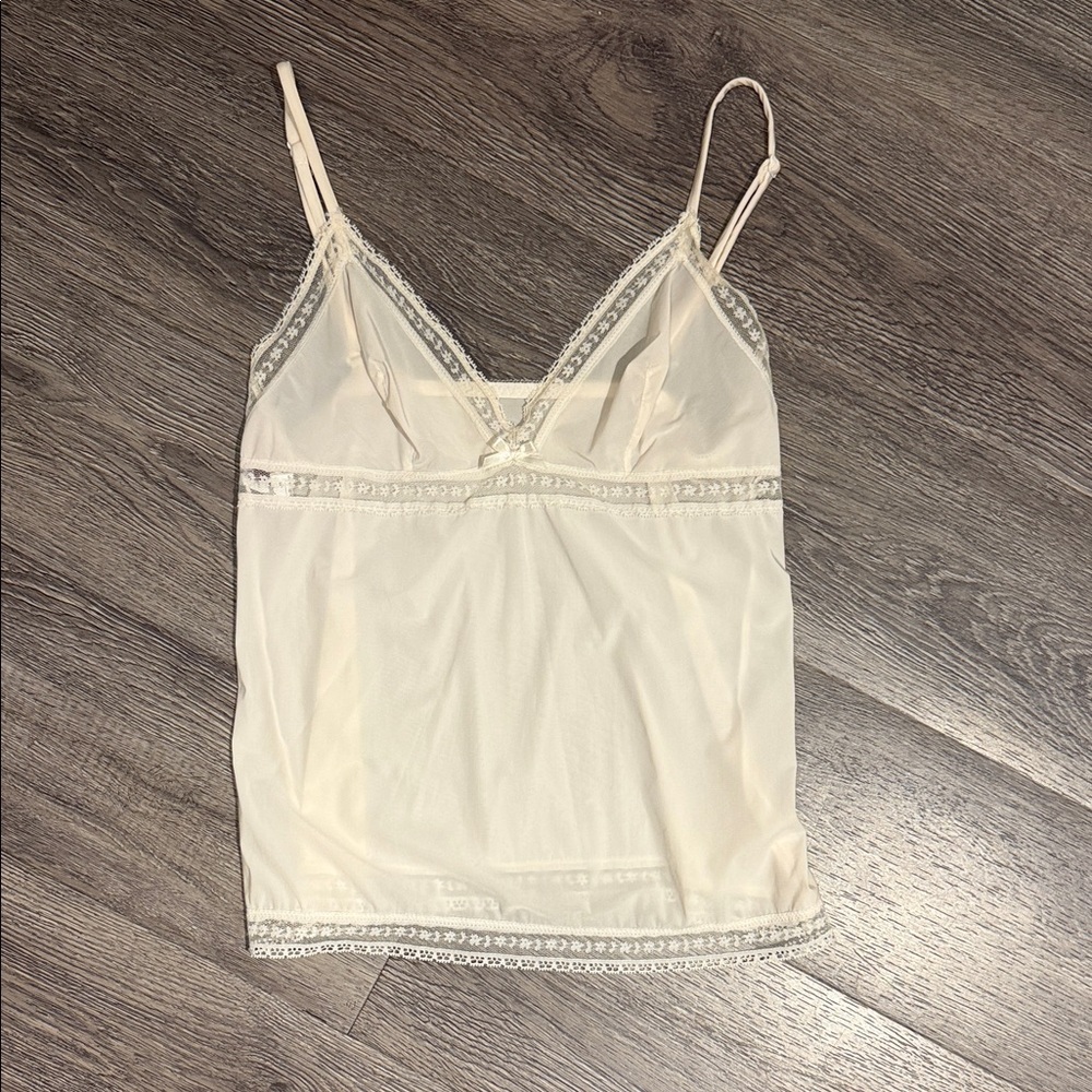 Cream Princess tam Tam Lace Trim Camisole